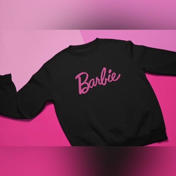 Matel Barbie black/pink sweatshirt NWOT size Large - Picture 1 of 4